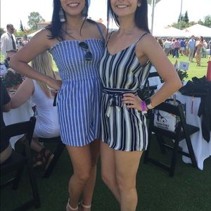 Lulus XS Stripped Low Back Romper